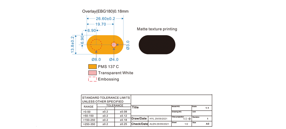 Membrane Keypad Panel Drawing 116-A-1